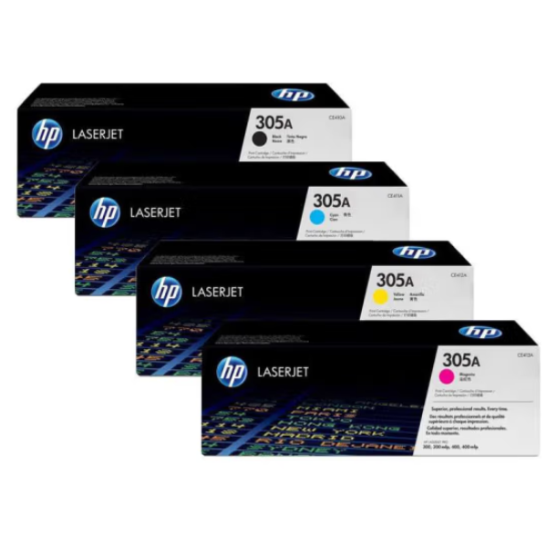 惠普（HP）305A CE410A-3A 硒鼓原装四色套装 适用HP M351a/M451dn/M451nw/M375nw/M475dn 激光打印机硒鼓